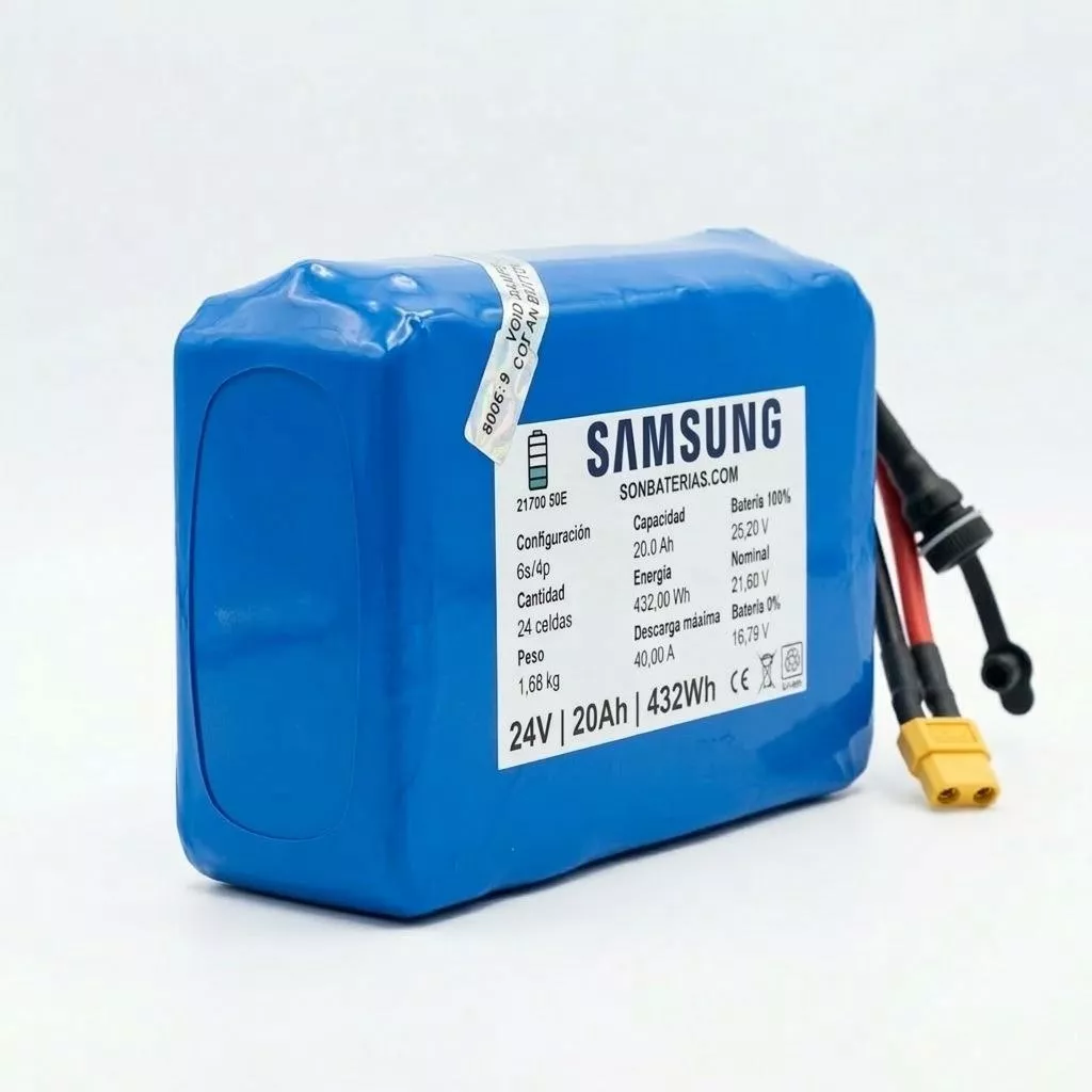 Batería de litio Samsung 24V 20Ah estanca para alimentar sondas y módulos de pesca de alta gama en SonBaterias