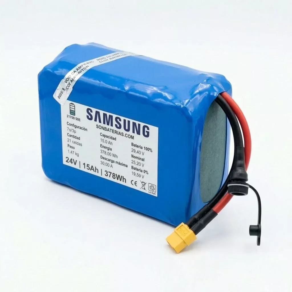 Batería de litio Samsung 30V (29,4V) de 15Ah estanca para módulos de sonda y pantallas de alta gama en SonBaterias
