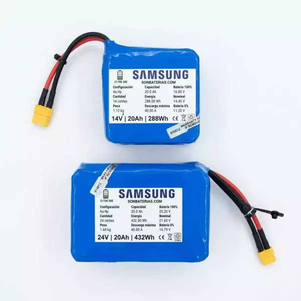 Pack Baterías Litio Samsung 30V + 16V (20Ah) para Sondas